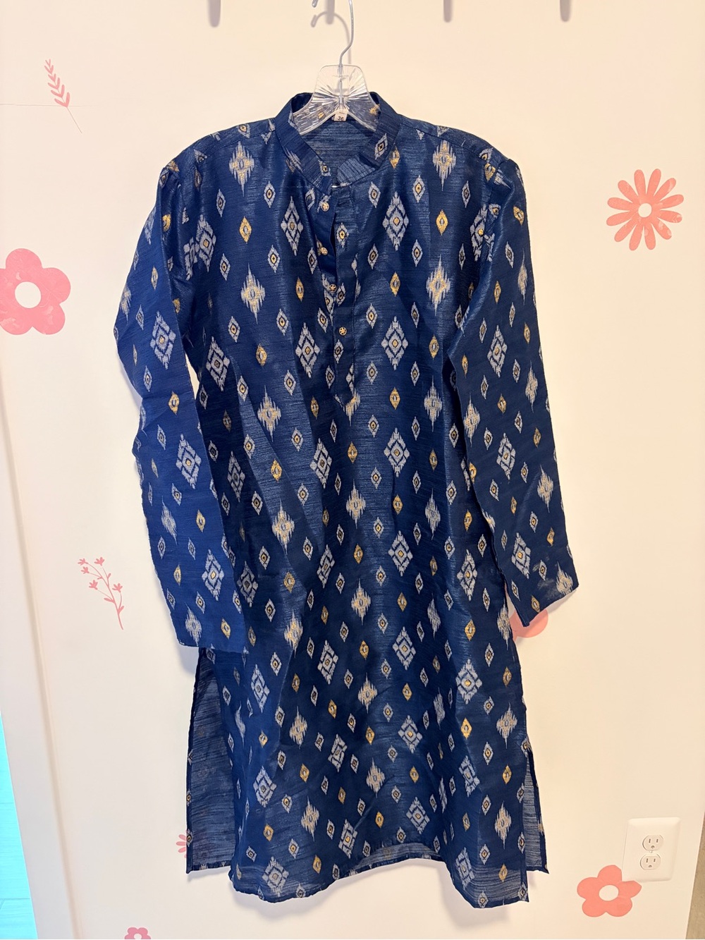 Men’s Navy Diamond Indian kurta
